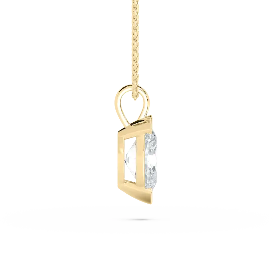 Lab Grown Diamond 2 Carat Tension Set Oval Solitaire Pendant