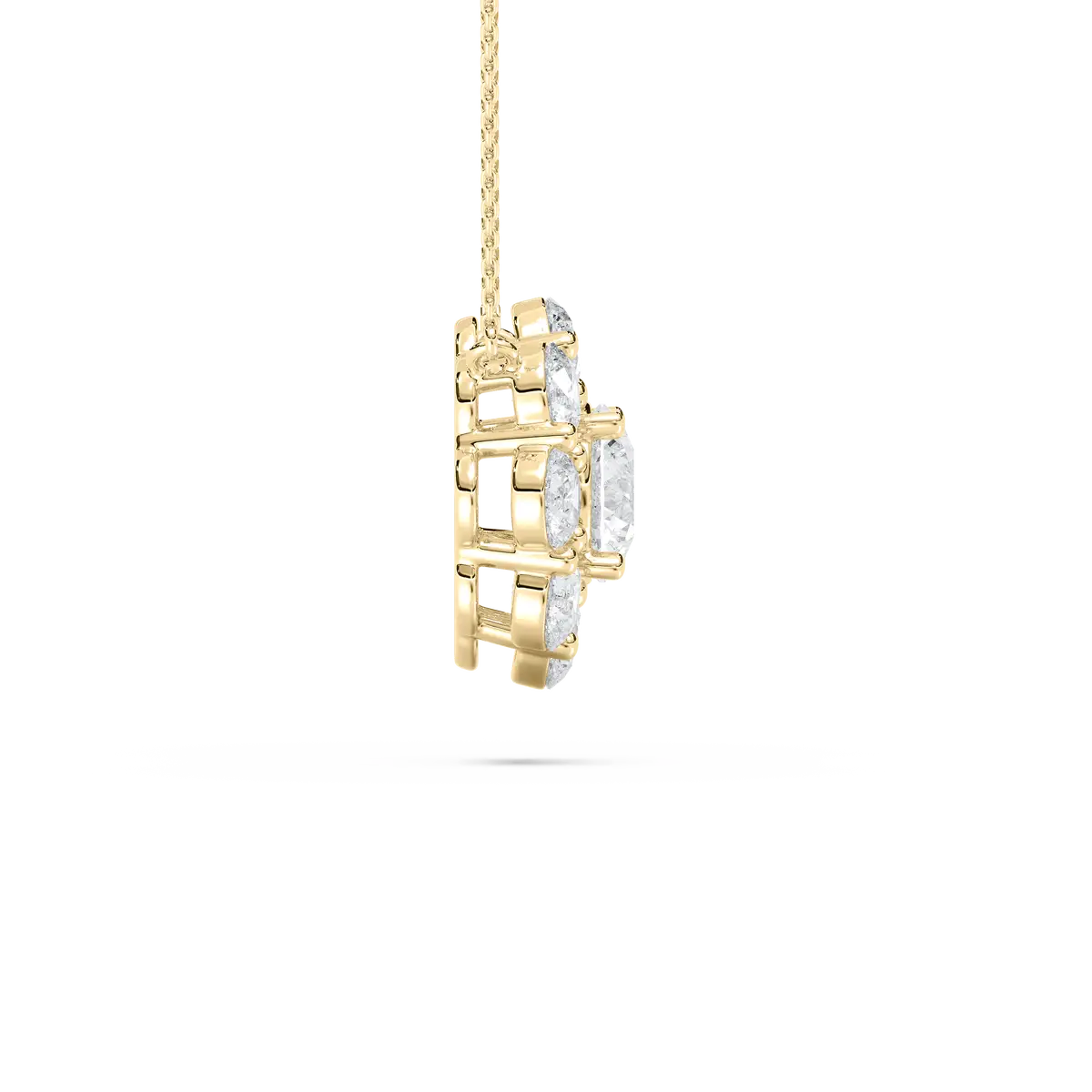 2 Carat Cluster Round Shape Diamond Minimalistic Flower Pendant