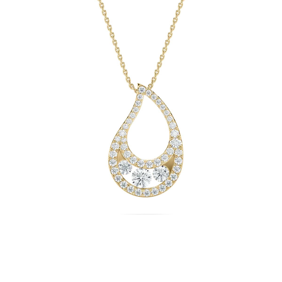 Round Lab Grown Diamond Mangalsutra Pendant