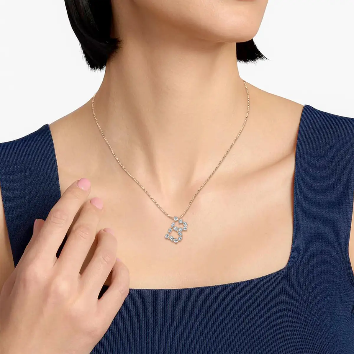 B Initial Alphabet Multi Shape Diamond Glorious Pendant