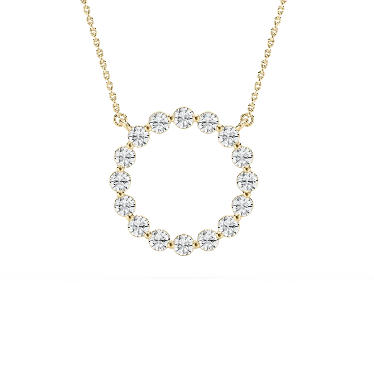 Round Diamond Flutry Cluster Pendant