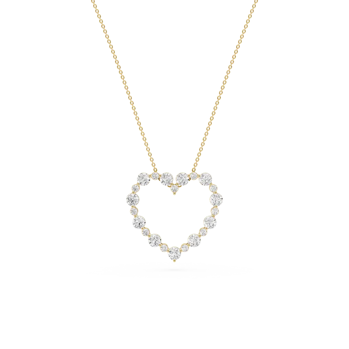 1 ctw Round Lab Grown Diamond Shared Prong Alternating Heart Pendant