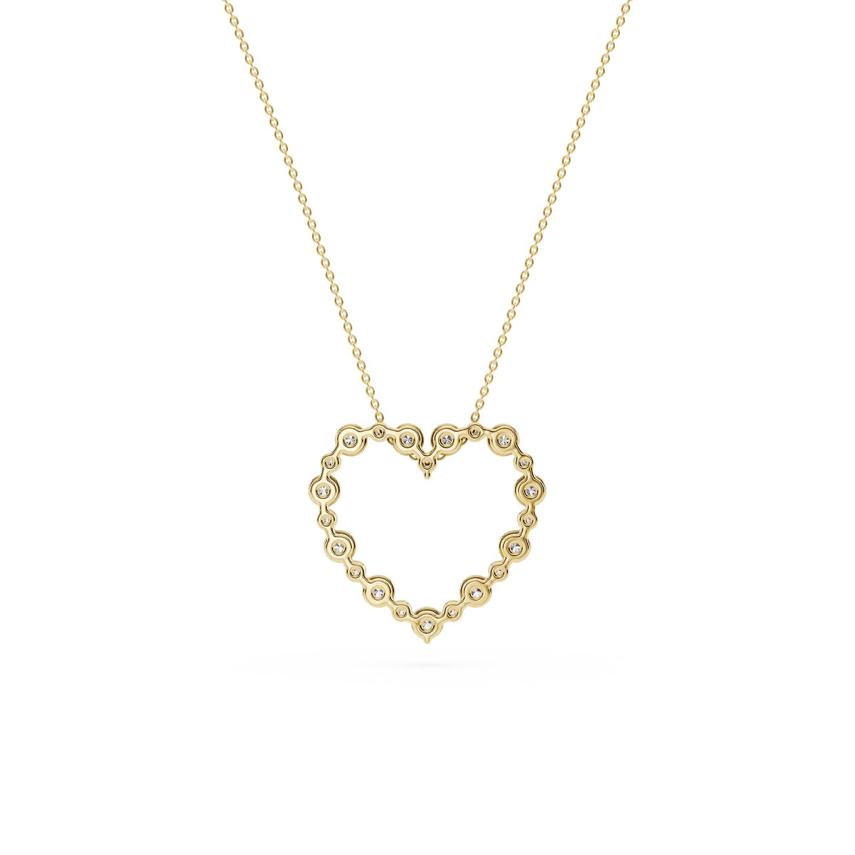 1 ctw Round Lab Grown Diamond Shared Prong Alternating Heart Pendant