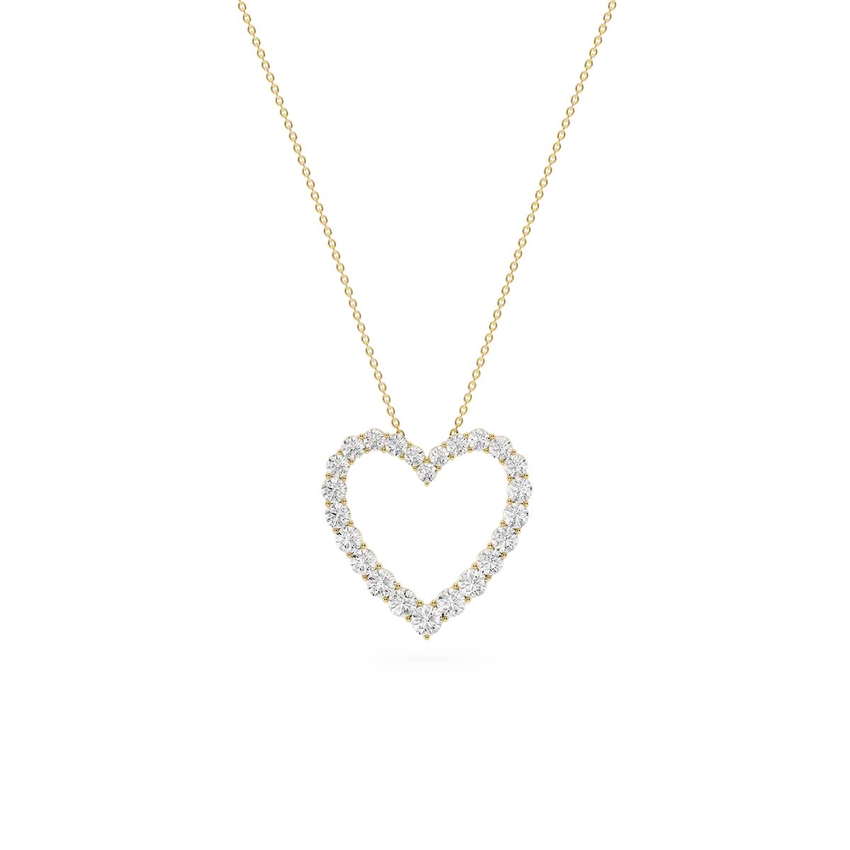 1 ctw Round Lab Grown Diamond Shared Prong Heart Pendant