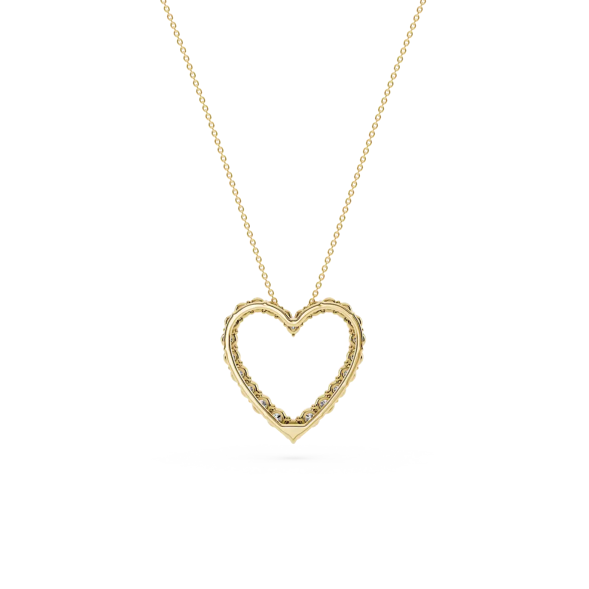 1 ctw Round Lab Grown Diamond Shared Prong Heart Pendant