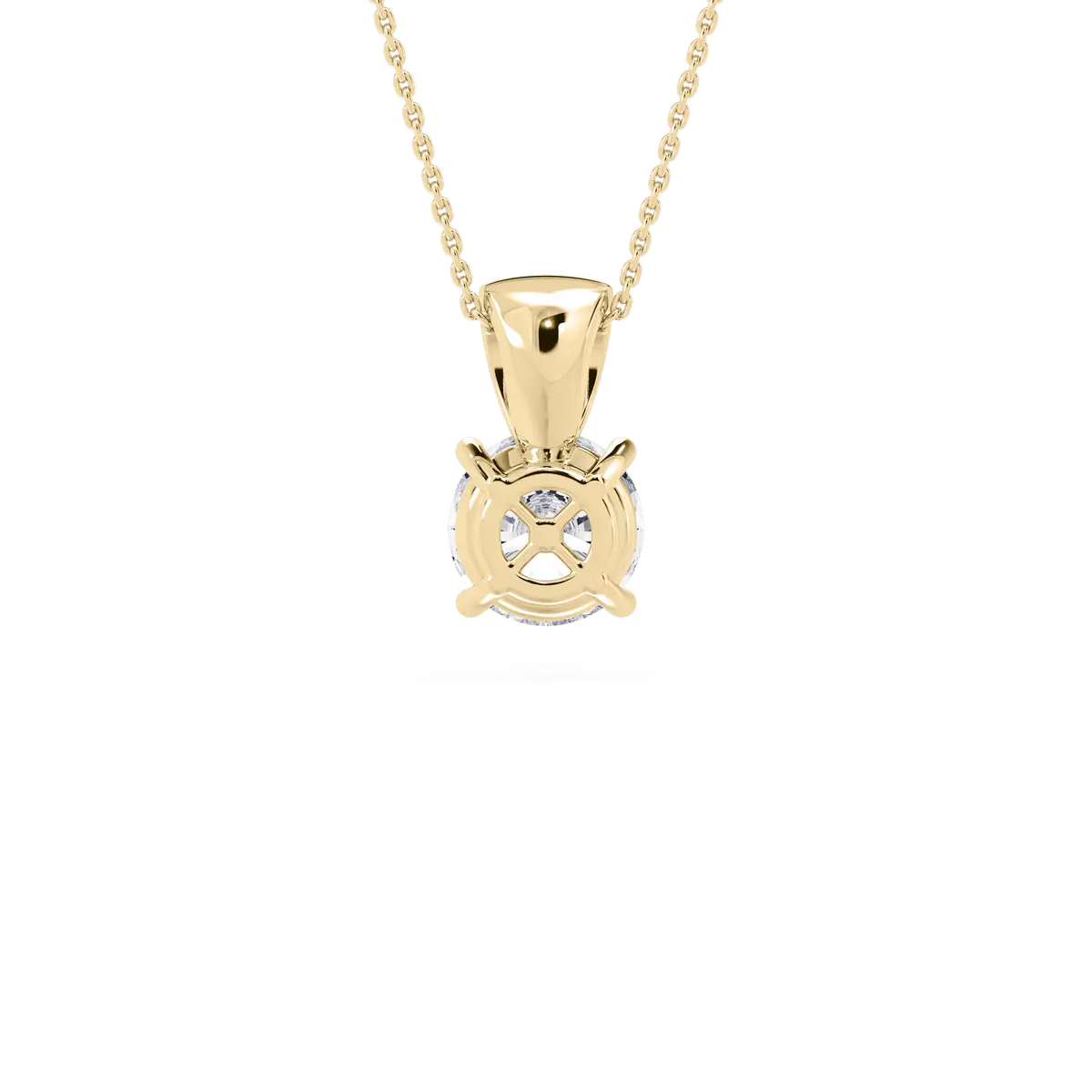 Round Shape Lab Grown Diamond Fancy Solitaire Pendant