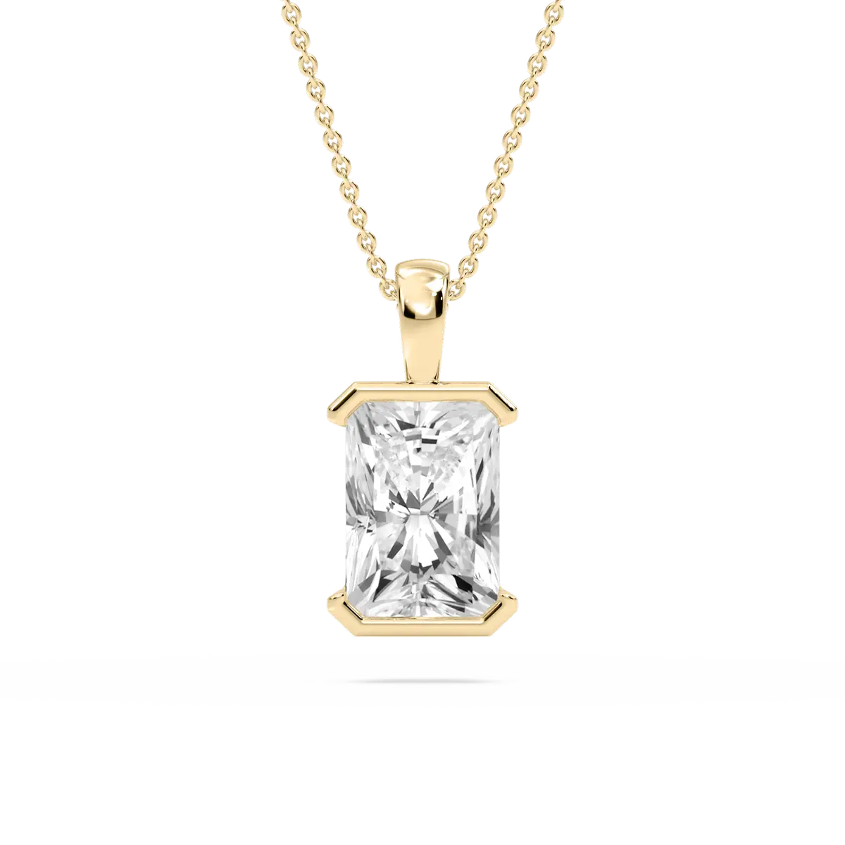 2 Carat Radaint Lab Grown Diamond Half Bezel Solitaire Pendant