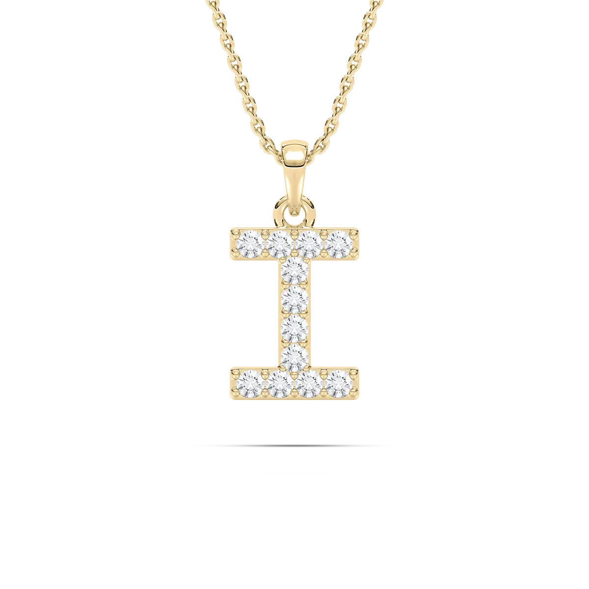 I Initial Alphabet Diamond Pendant Design For Women