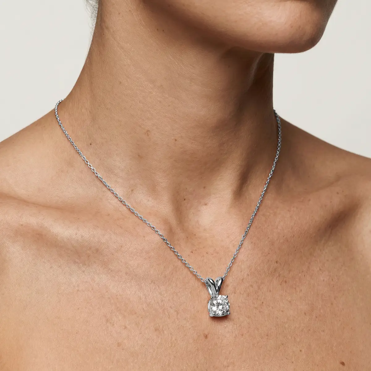 2 Carat Cushion Lab Grown Diamond Double Bail Pendant