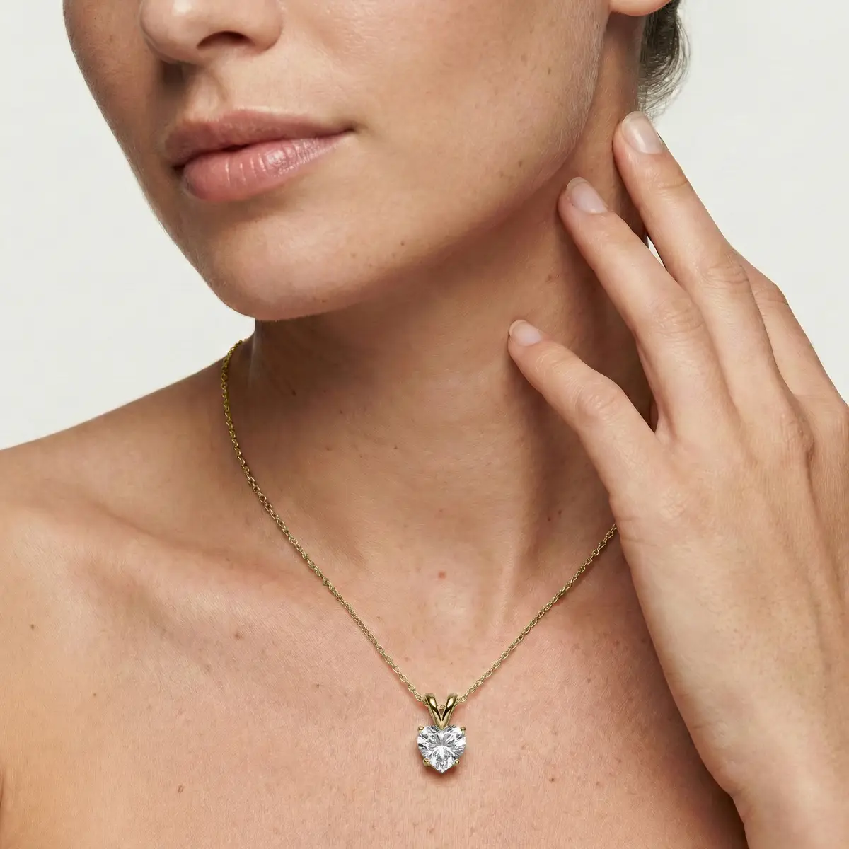 1 Carat Heart Lab Grown Diamond Double Bail Pendant