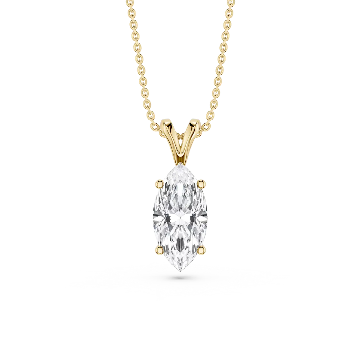 1 Carat Marquise Lab Grown Diamond Double Bail Pendant