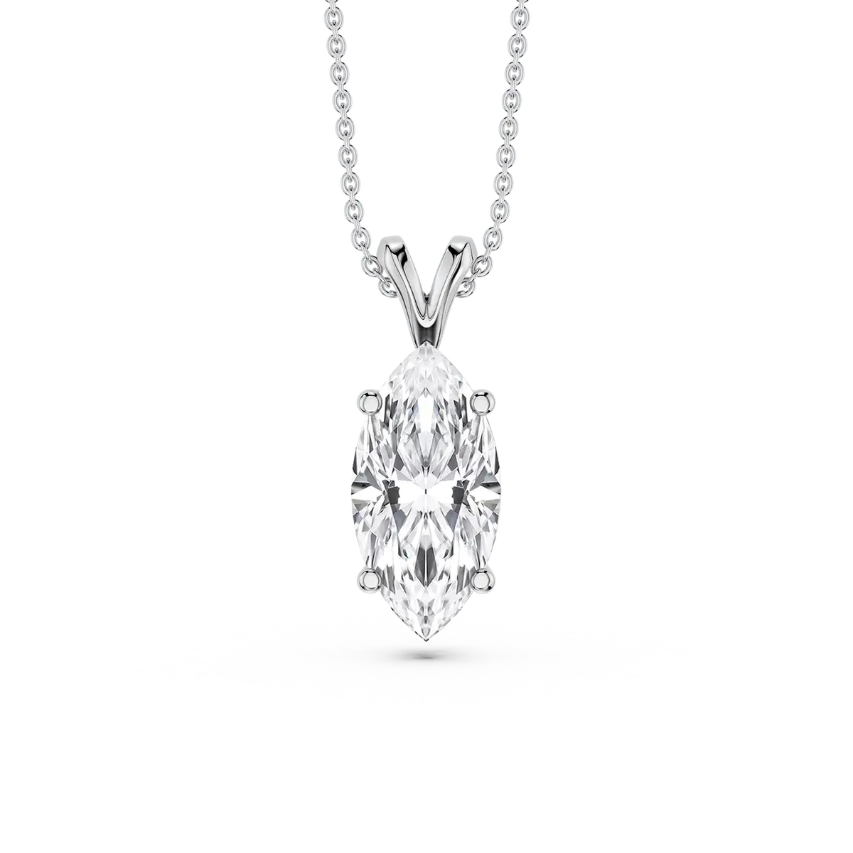 2 Carat Marquise Lab Grown Diamond Double Bail Pendant