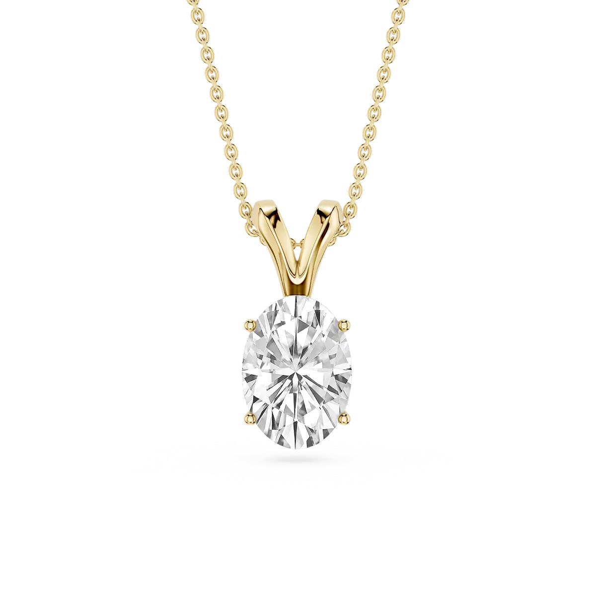 1 Carat Oval Lab Grown Diamond Double Bail Pendant
