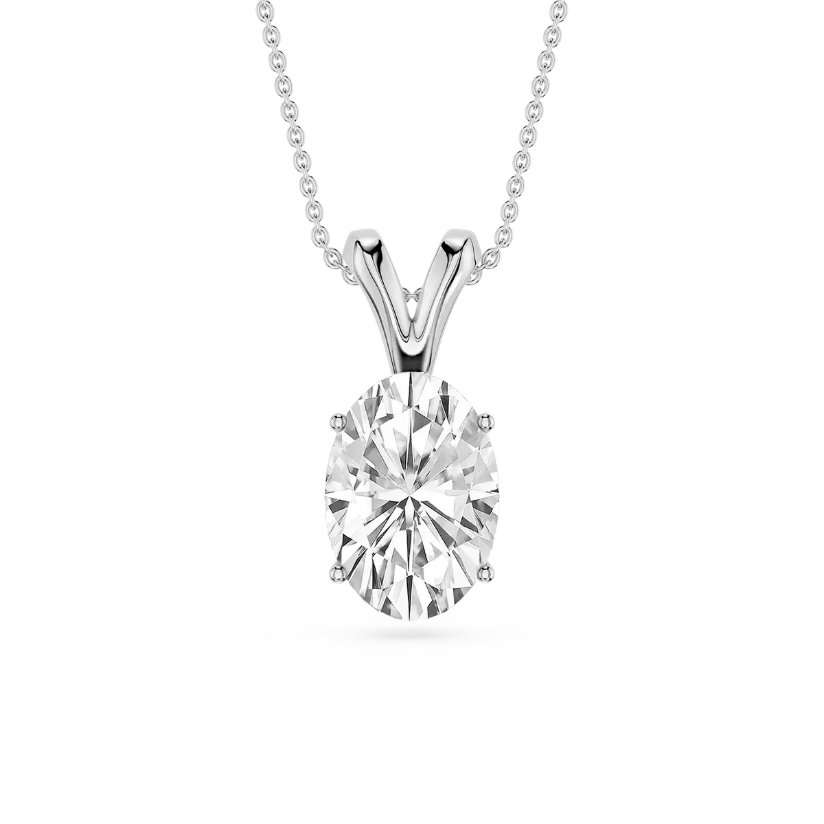 2 Carat Oval Lab Grown Diamond Double Bail Pendant