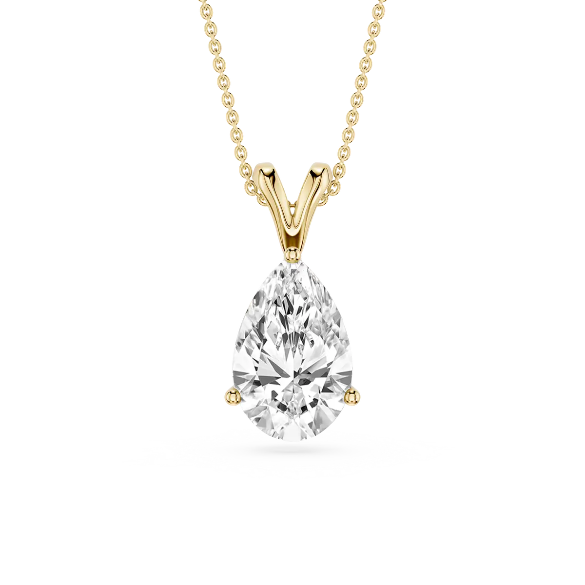 2 Carat Pear Lab Grown Diamond Double Bail Pendant
