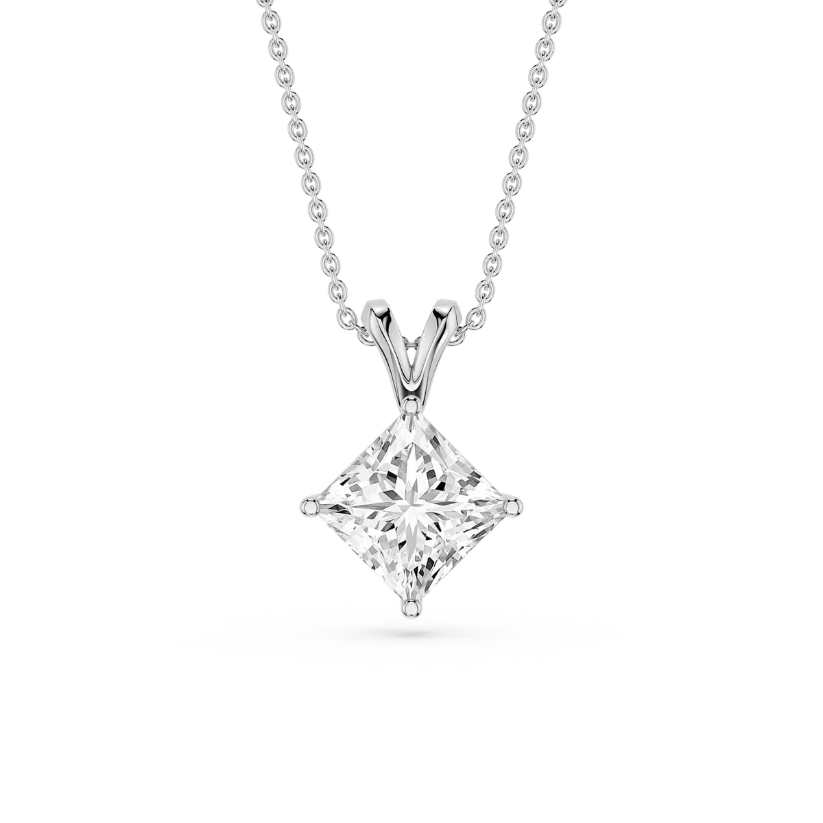 1 Carat Princess Lab Grown Diamond Double Bail Pendant
