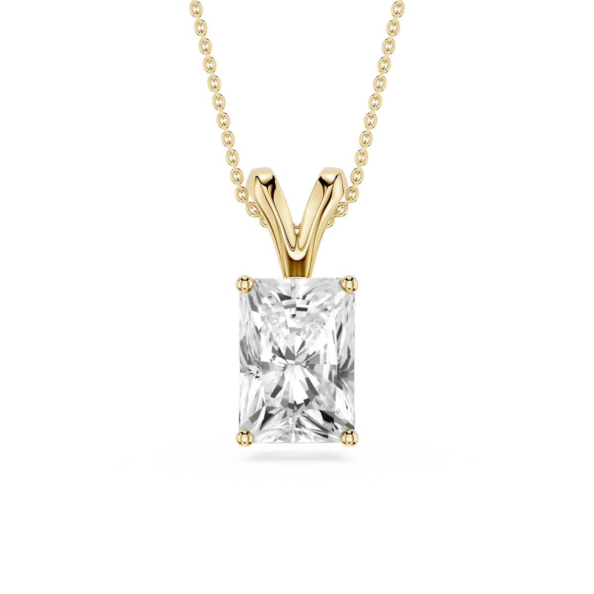 2 Carat Radiant Lab Grown Diamond Double Bail Pendant