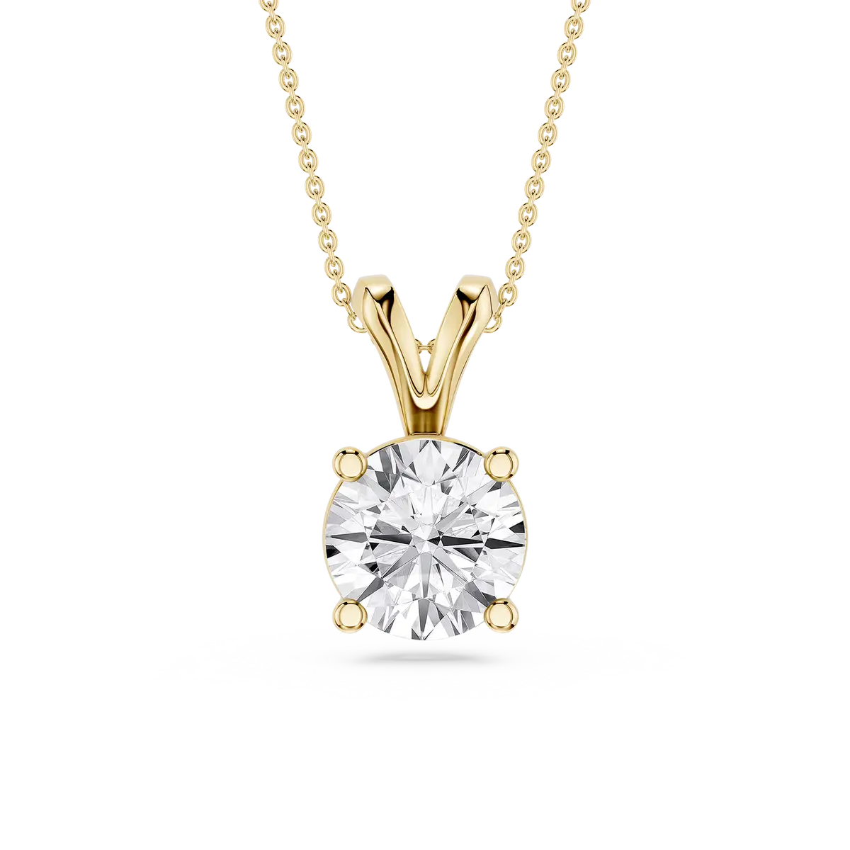 2 Carat Round Lab Grown Diamond Double Bail Pendant