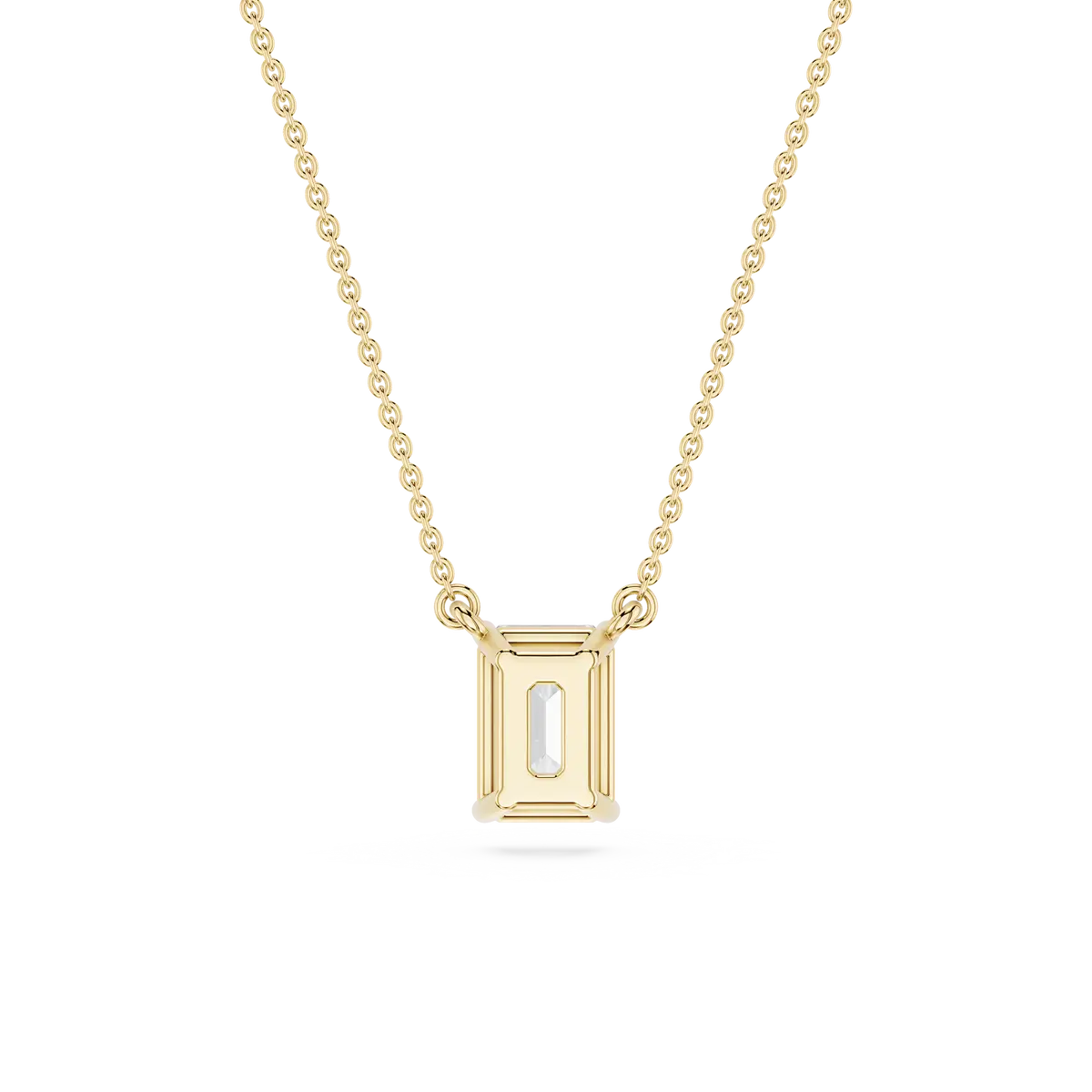 1 Carat Emerald Lab Grown Diamond 4 Prong Solitaire Pendant