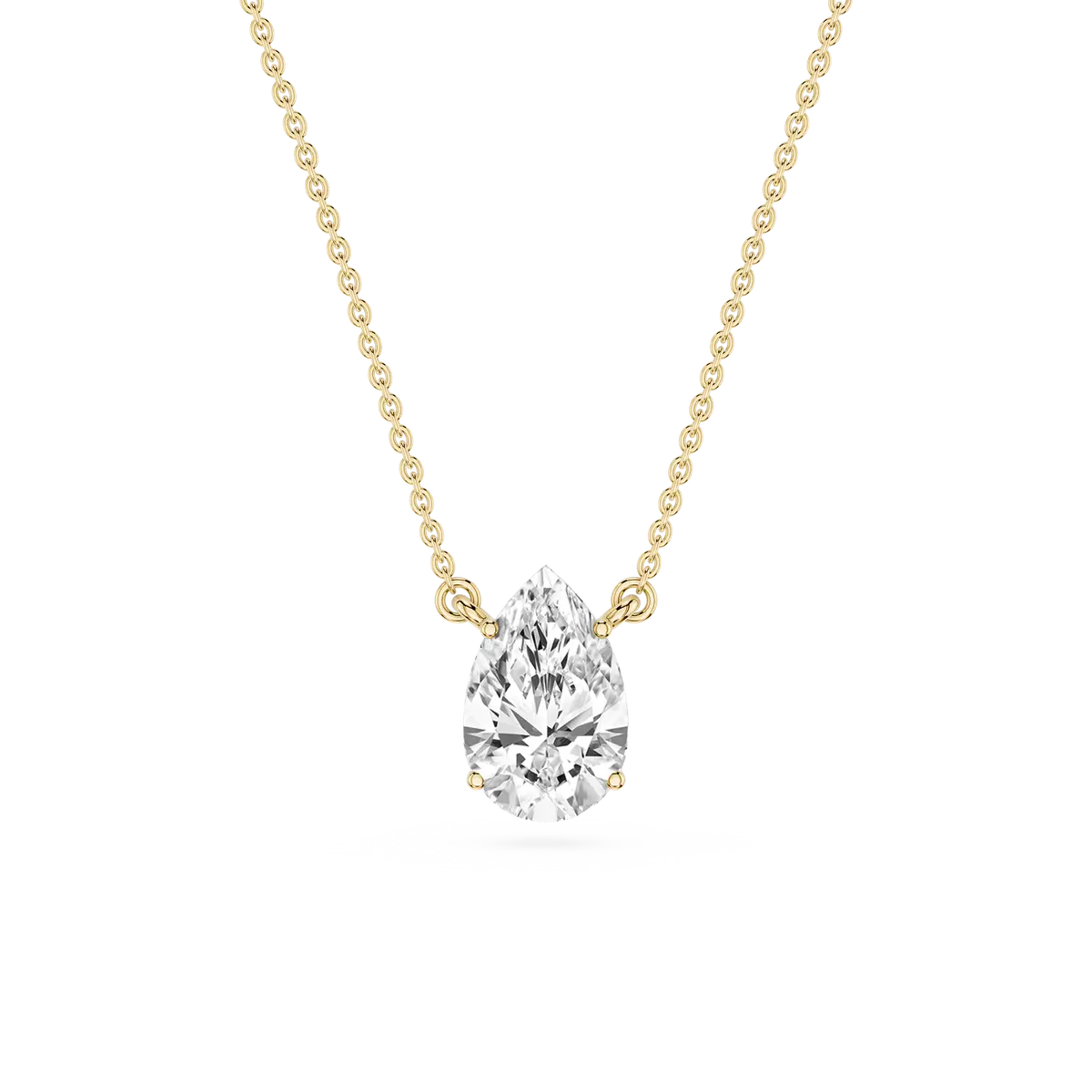 1 Carat Pear Lab Grown Diamond 4 Prong Solitaire Pendant