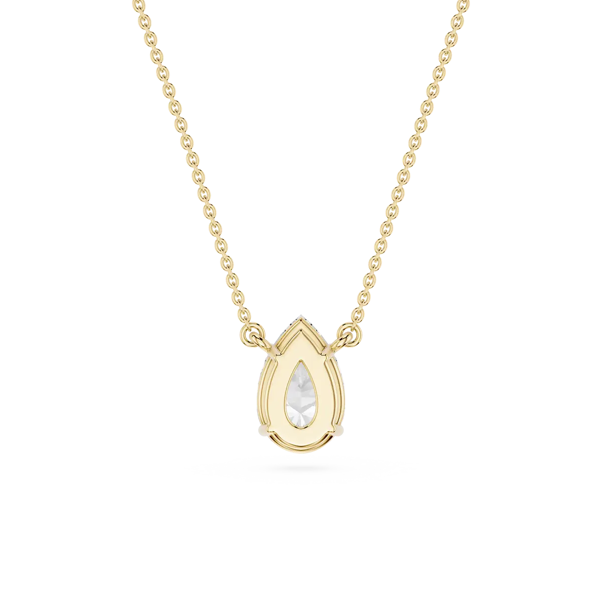 1 Carat Pear Lab Grown Diamond 4 Prong Solitaire Pendant