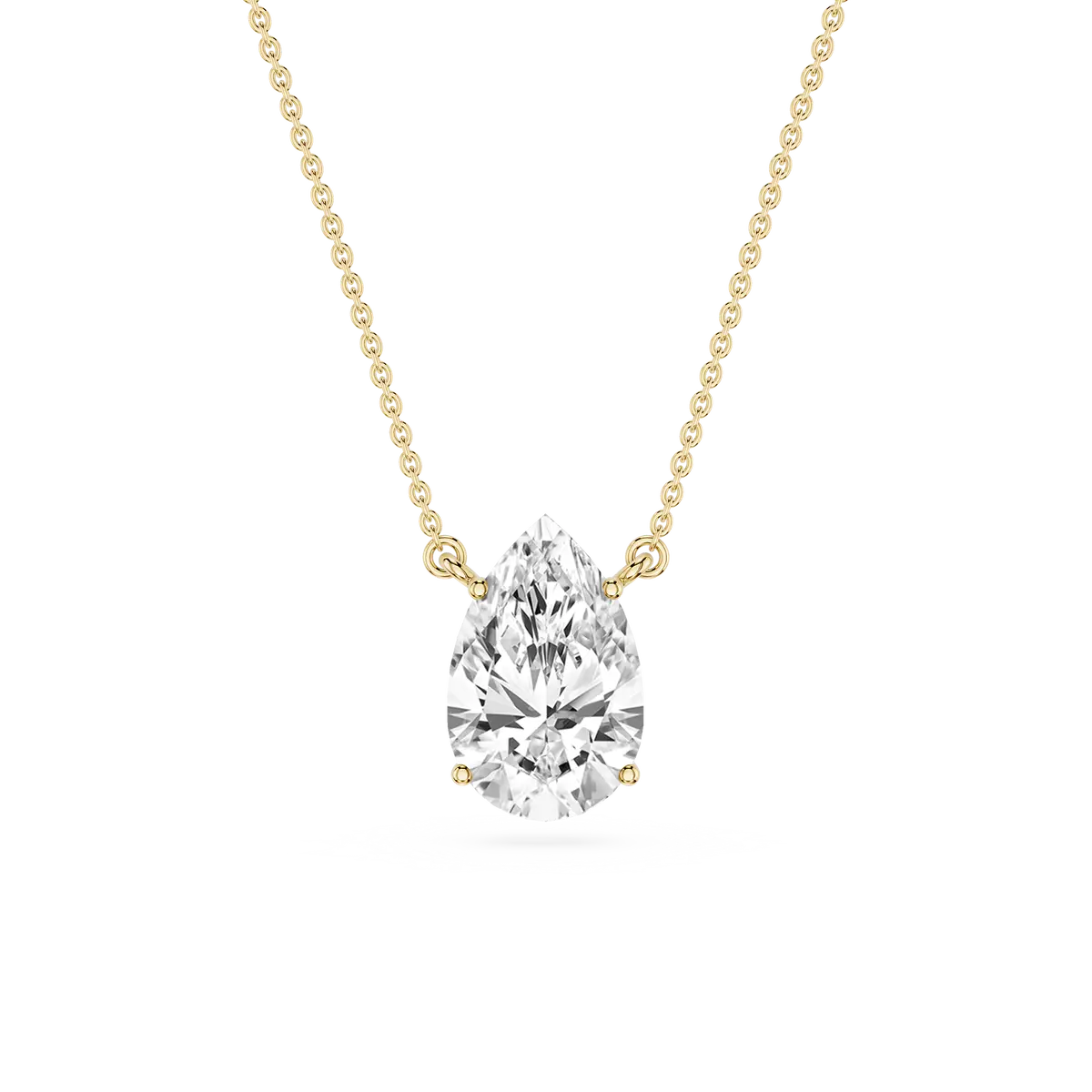 2 Carat Pear Lab Grown Diamond 4 Prong Solitaire Pendant