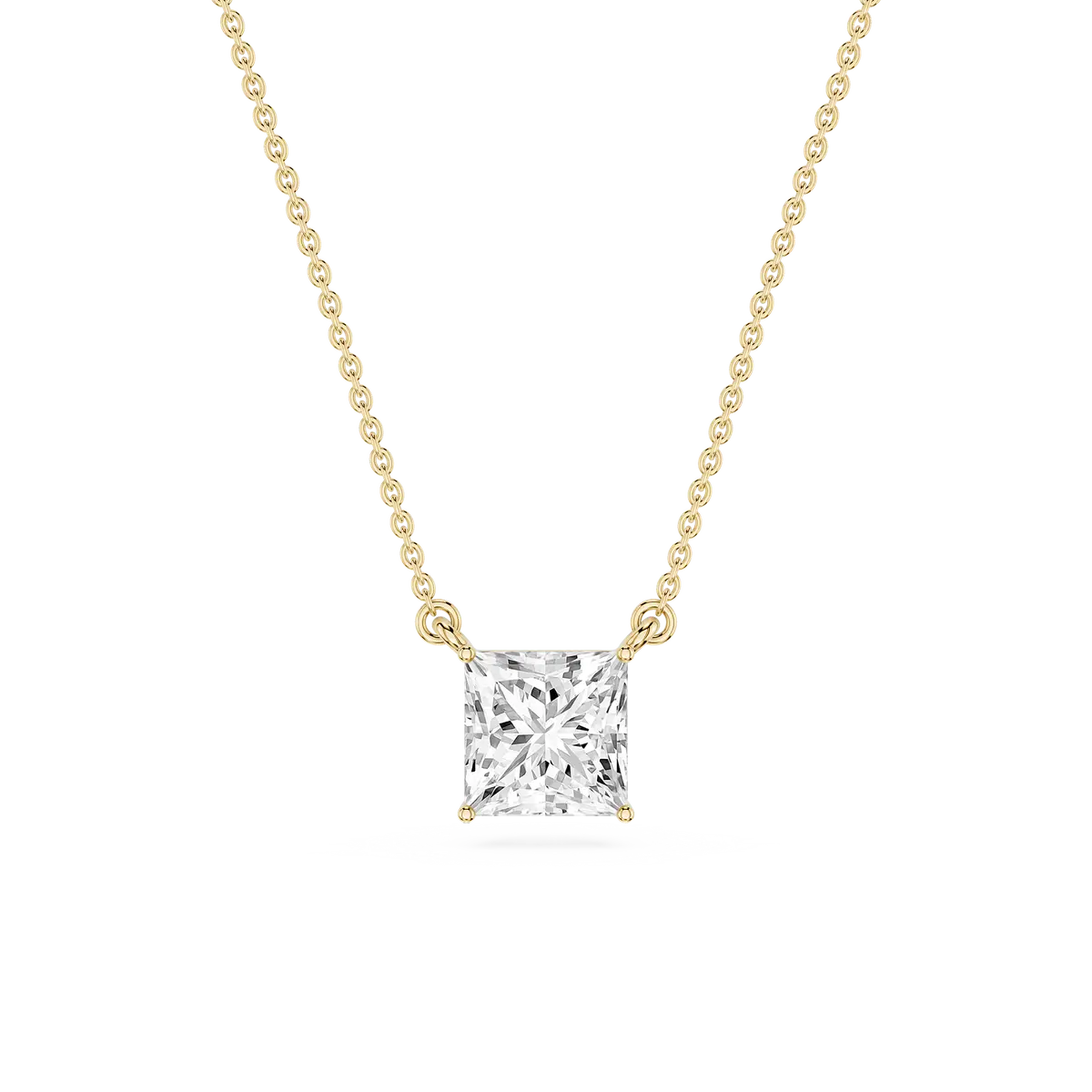 1 Carat Princess Lab Grown Diamond 4 Prong Solitaire Pendant