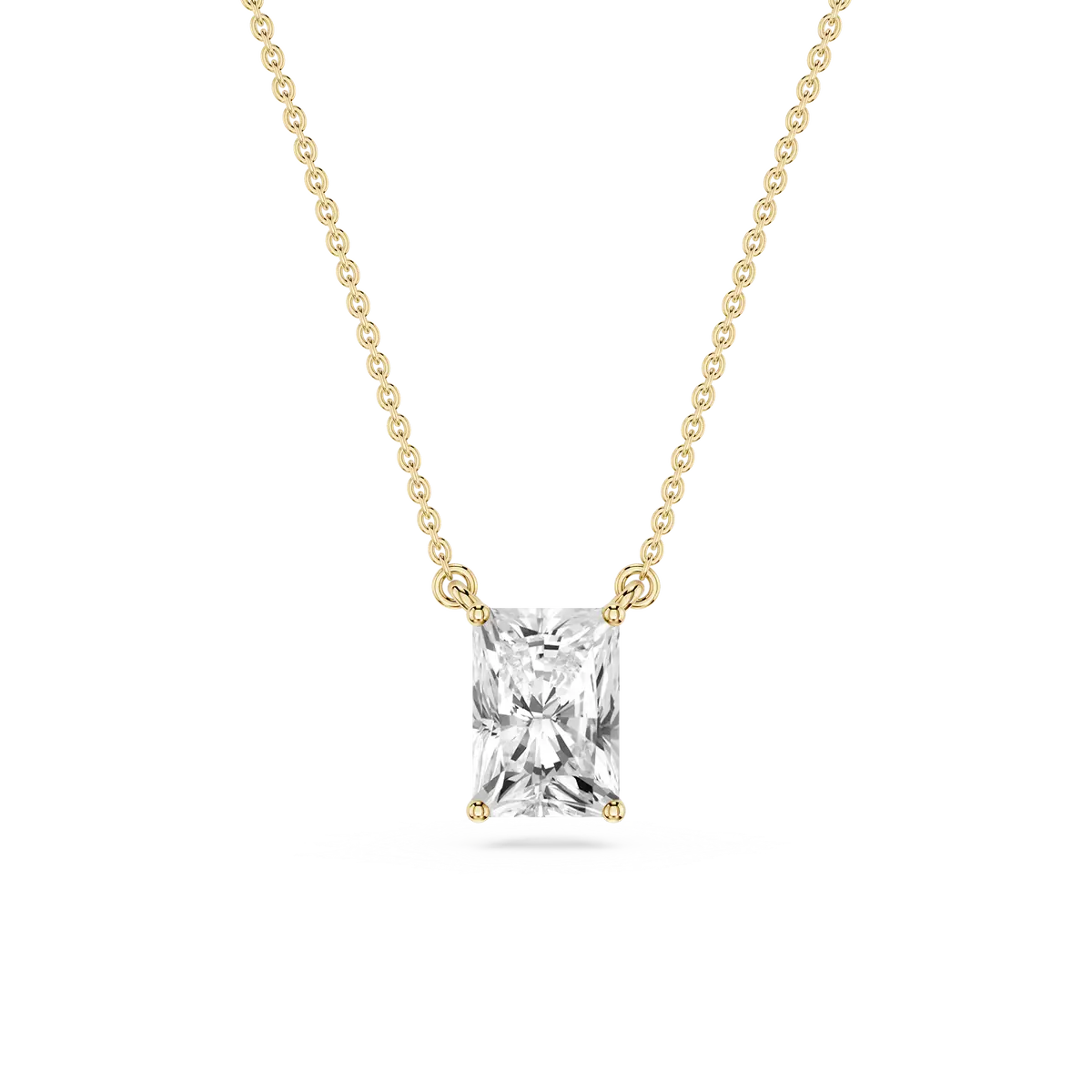 1 Carat Radiant Lab Grown Diamond 4 Prong Solitaire Pendant