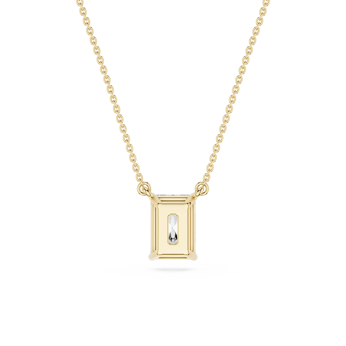 1 Carat Radiant Lab Grown Diamond 4 Prong Solitaire Pendant