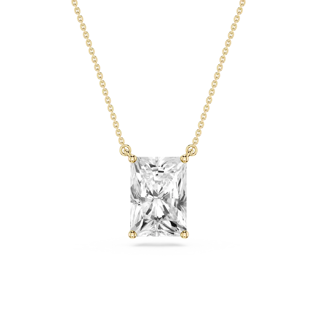 2 Carat Radiant Lab Grown Diamond 4 Prong Solitaire Pendant