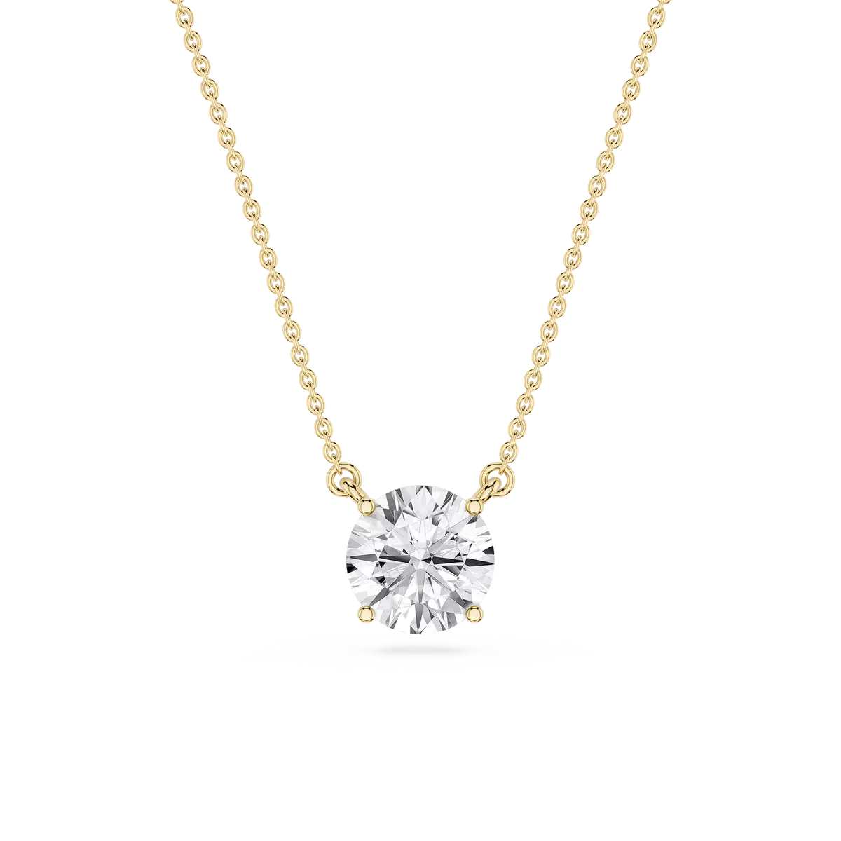 1 Carat Round Lab Grown Diamond 4 Prong Solitaire Pendant