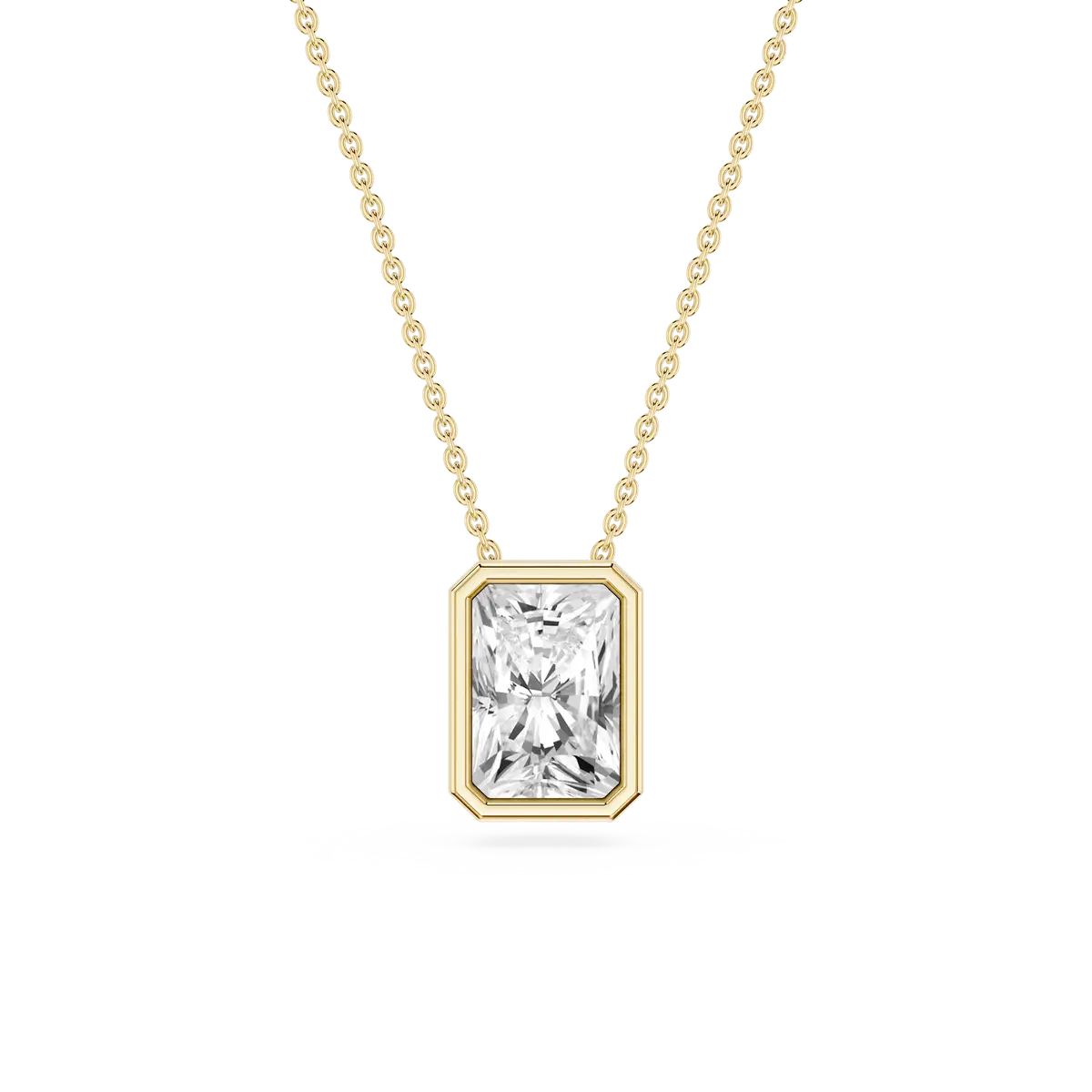 1 Carat Radaint Lab Grown Diamond North South Bezel Solitaire Pendant