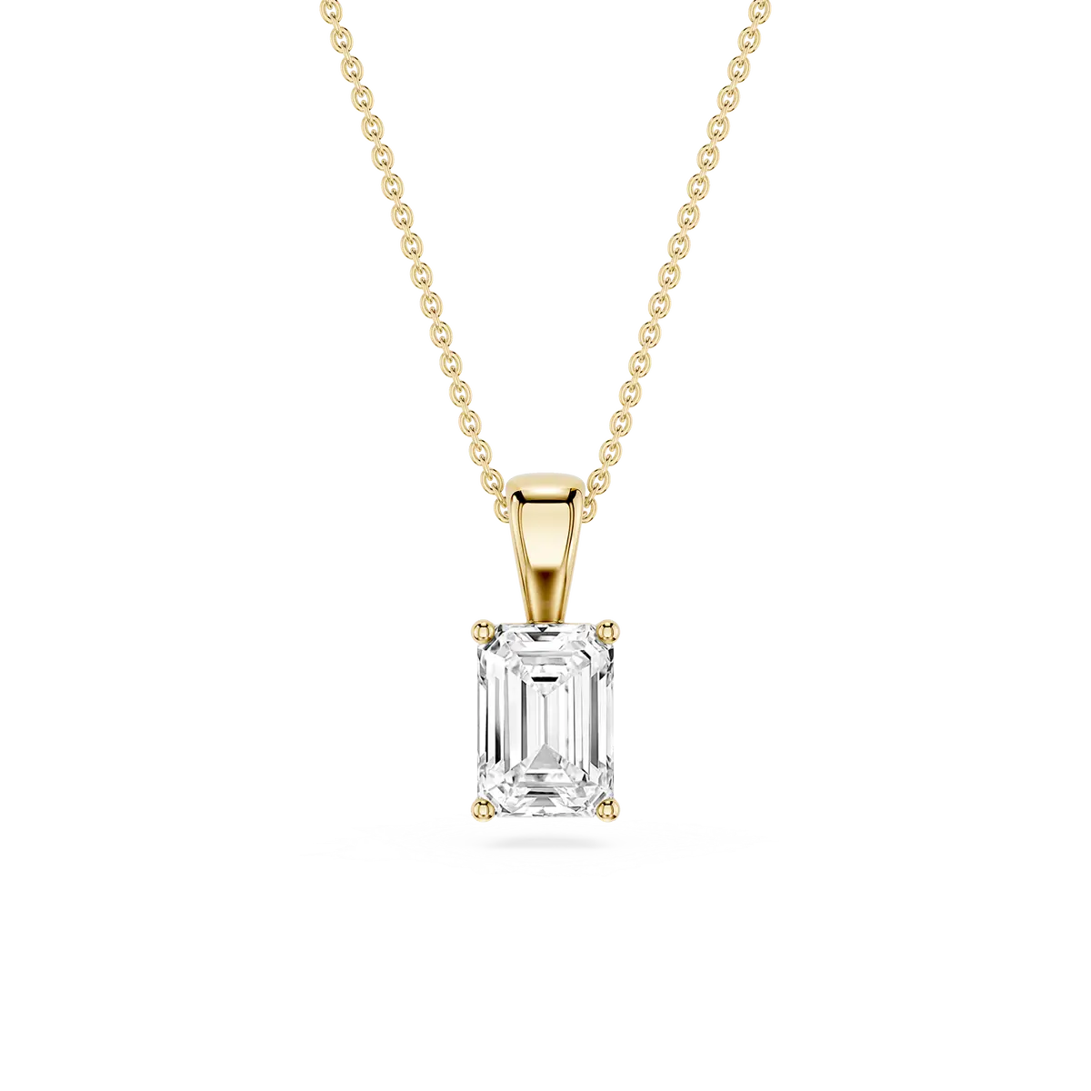 1 Carat Emerald Lab Grow Diamond Classic 4 Prong Solitair Pendant