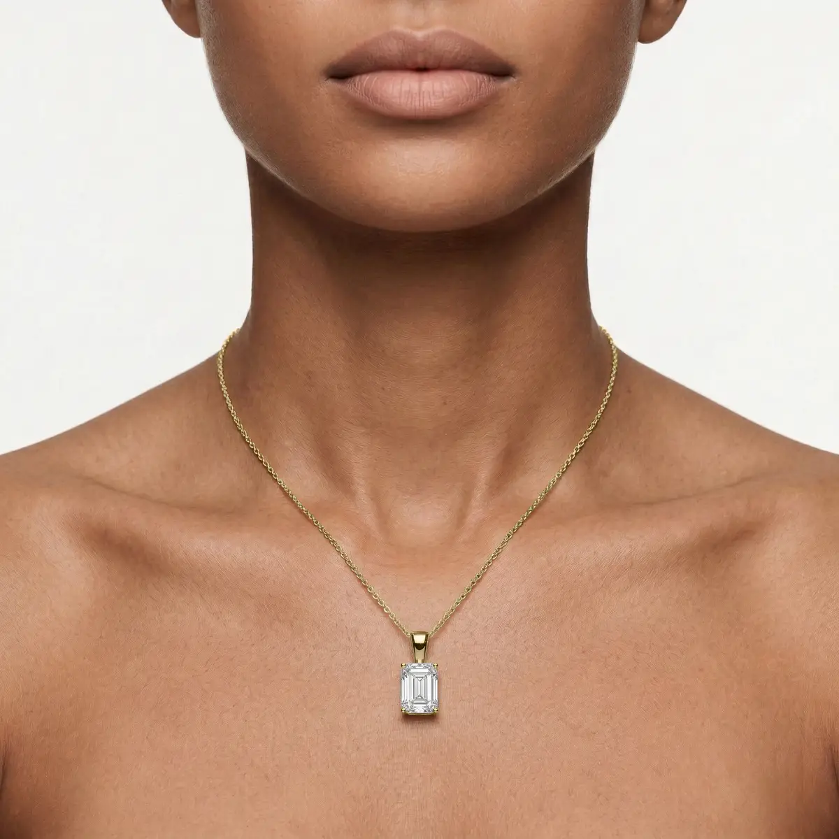 1 Carat Emerald Lab Grow Diamond Classic 4 Prong Solitair Pendant