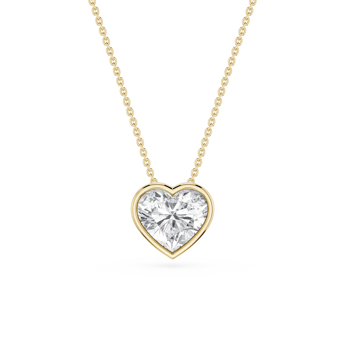 2 Carat Heart Lab Grown Diamond Bezel Solitaire Pendant