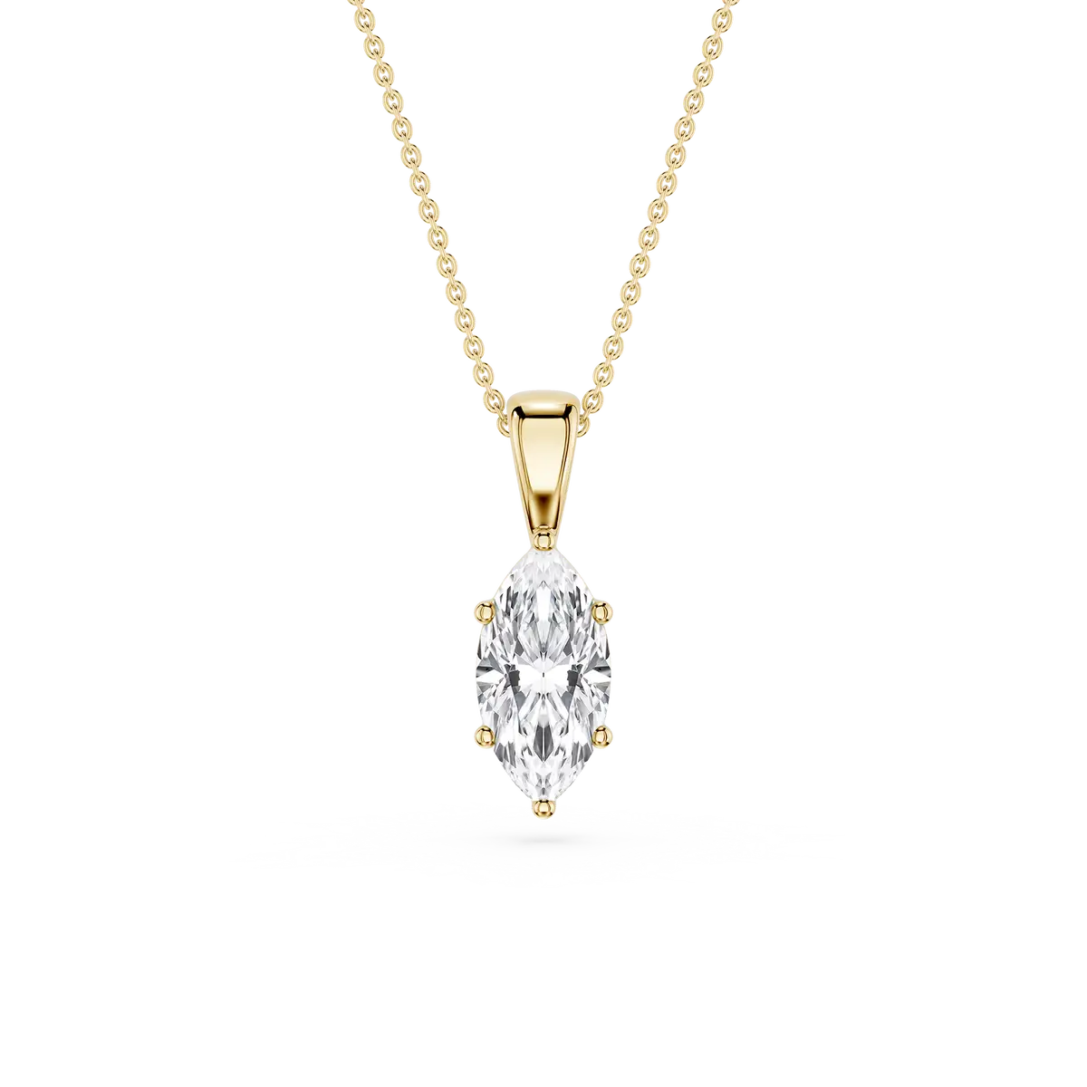 1 Carat Marquise Lab Grow Diamond Classic 6 Prong Solitair Pendant