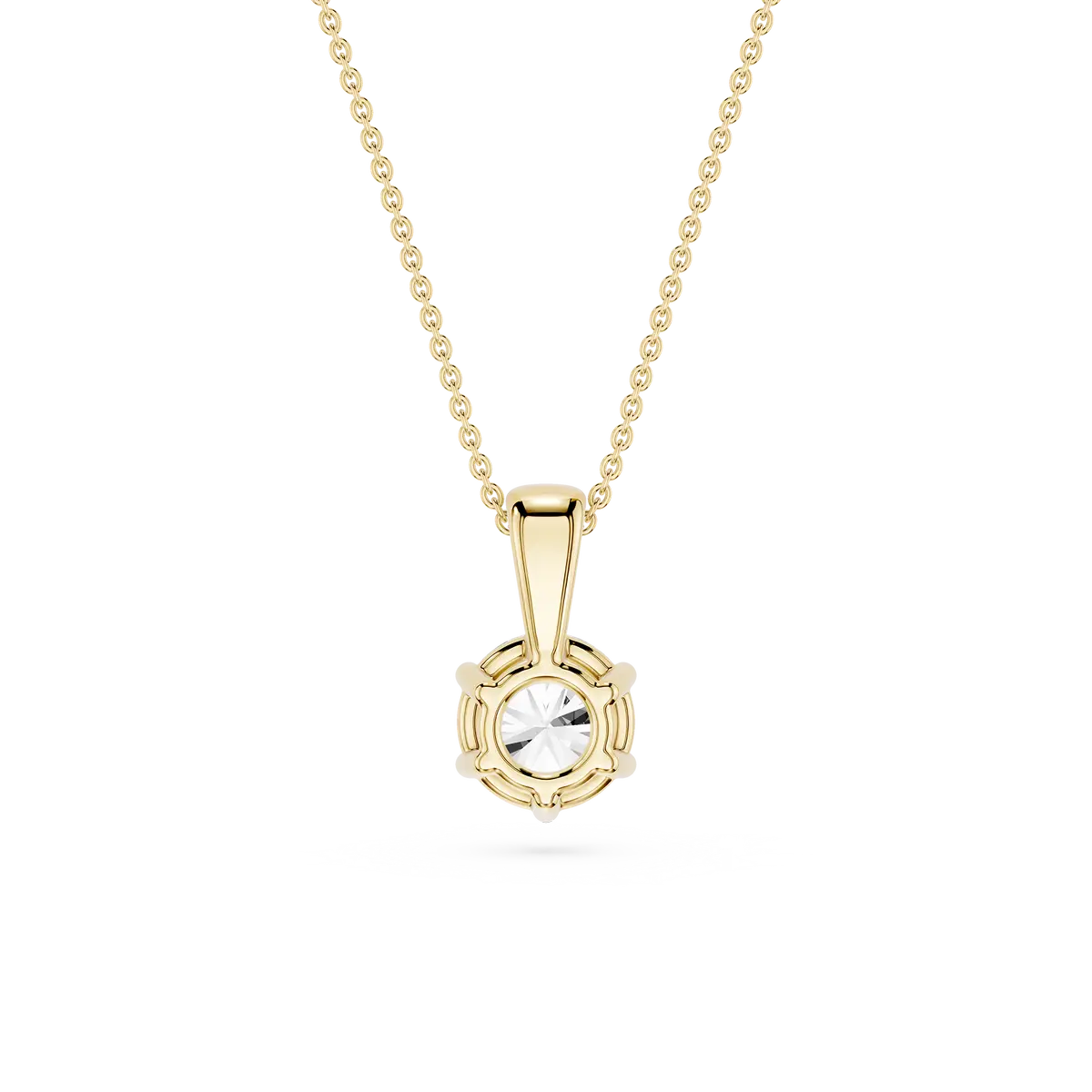 1 Carat Round Lab Grow Diamond Classic 6 Prong Solitair Pendant