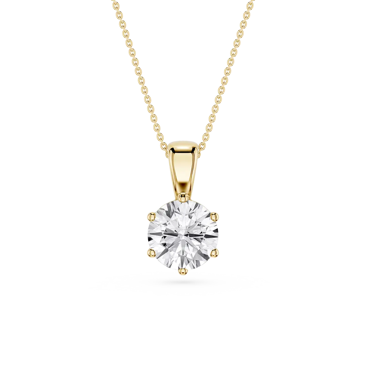 2 Carat Round Lab Grow Diamond Classic 4 Prong Solitair Pendant