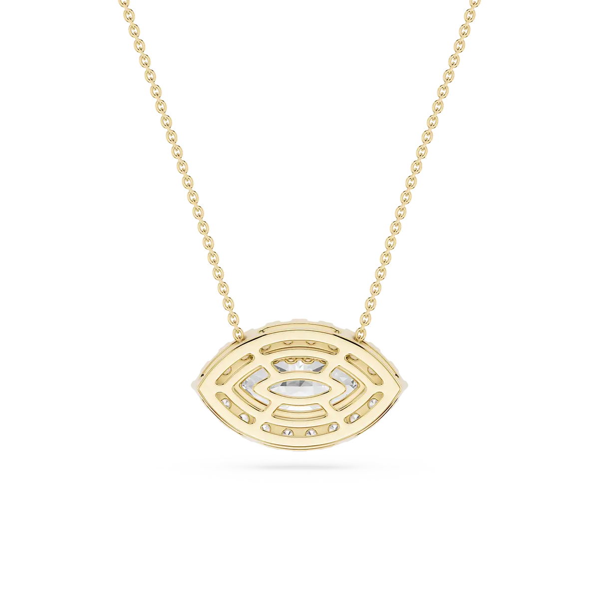 1 CTW Marquise Lab Grown Diamond East West Halo Pendant