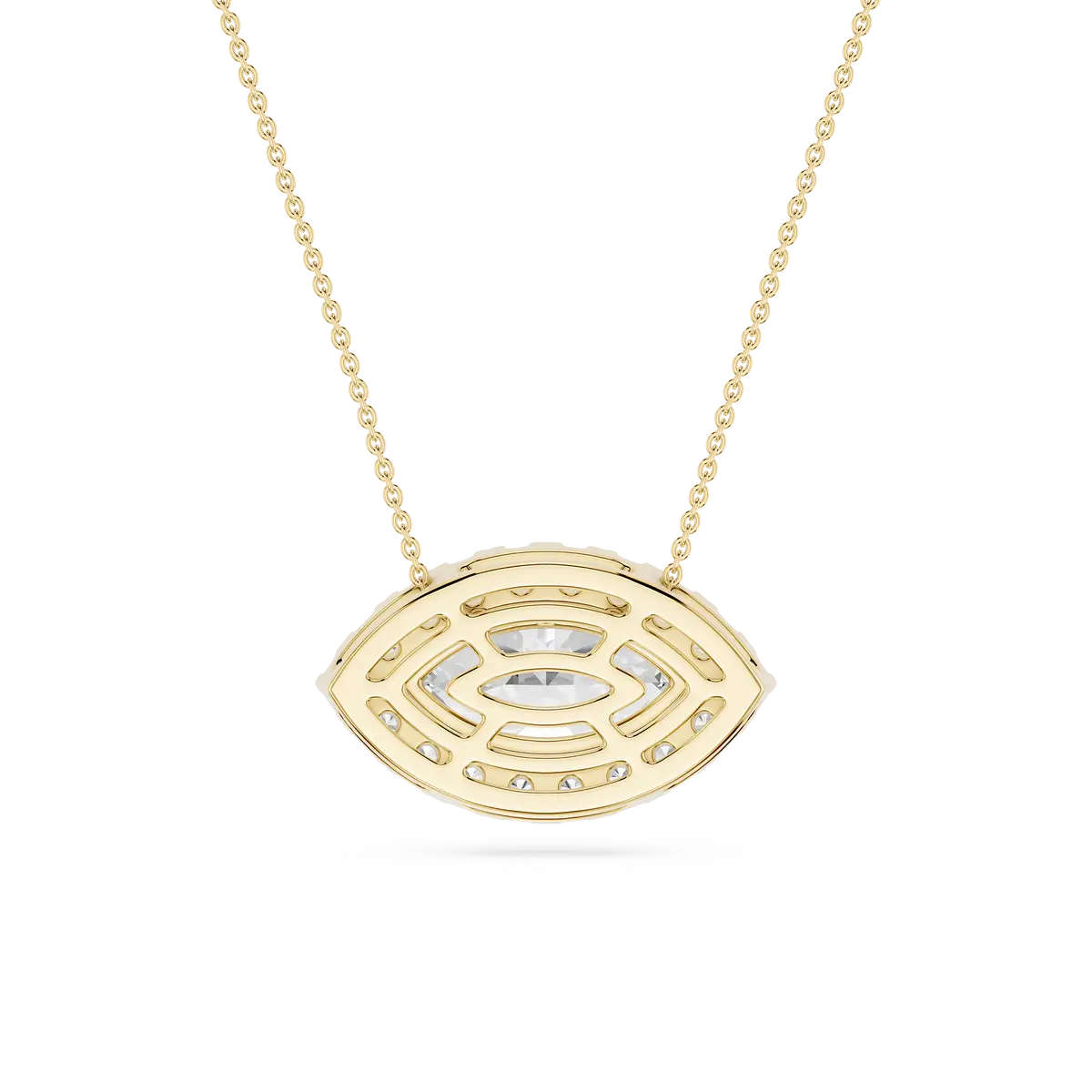 2 CTW Marquise Lab Grown Diamond East West Halo Pendant