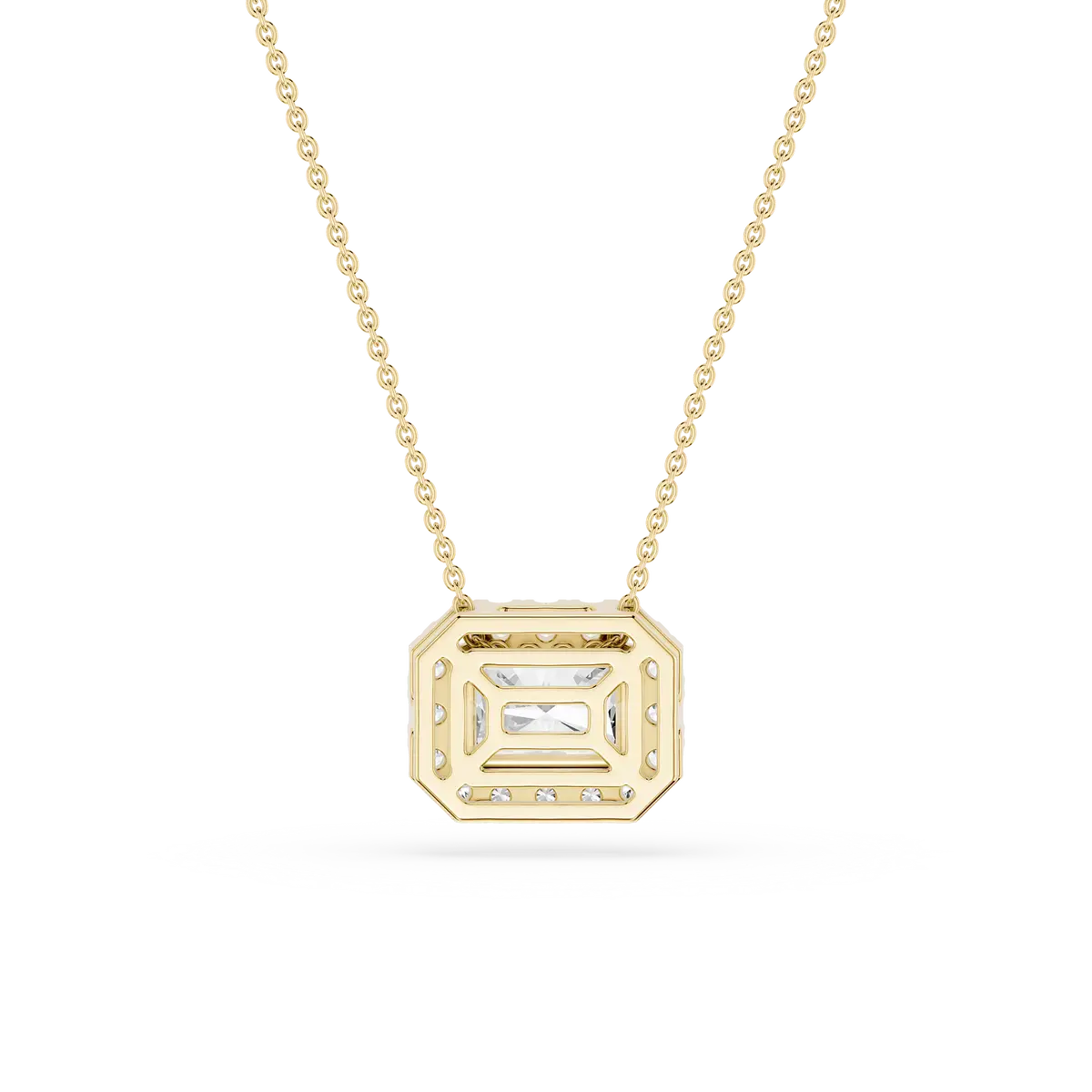 1 CTW Radiant Lab Grown Diamond East West Halo Pendant