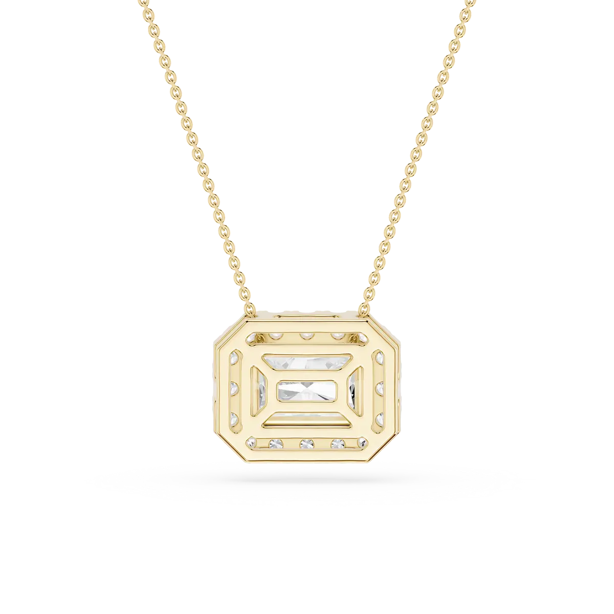 2 CTW Radiant Lab Grown Diamond East West Halo Pendant
