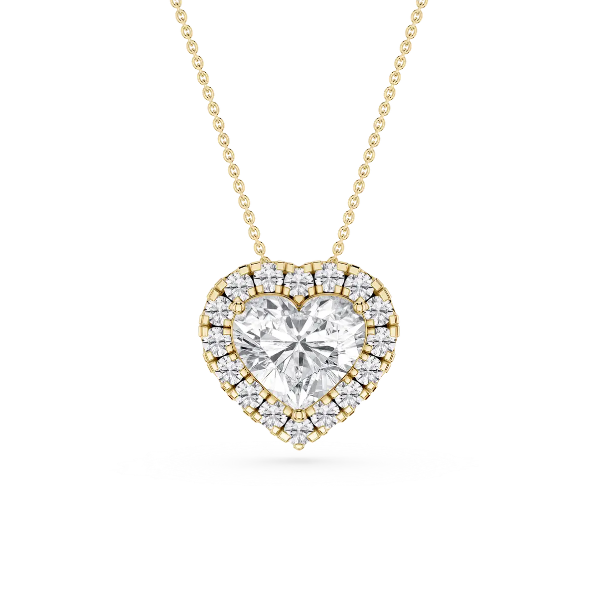 2 CTW Heart Lab Grown Diamond Halo Pendant