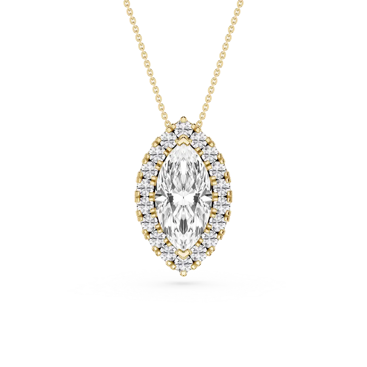 2 CTW Marquise Lab Grown Diamond Halo Pendant