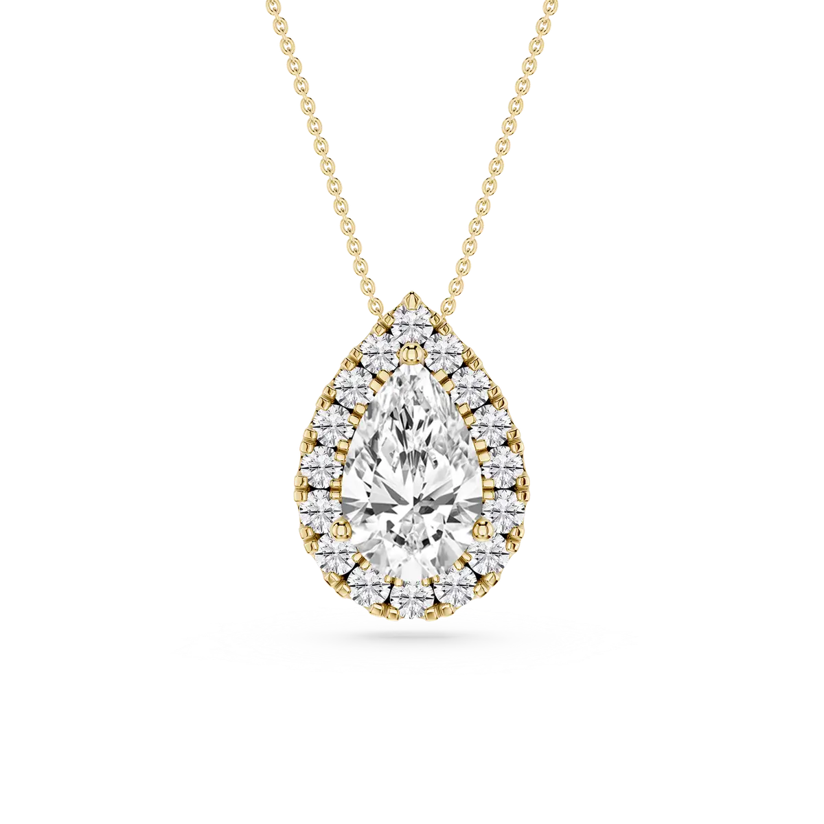 2 CTW Pear Lab Grown Diamond Halo Pendant
