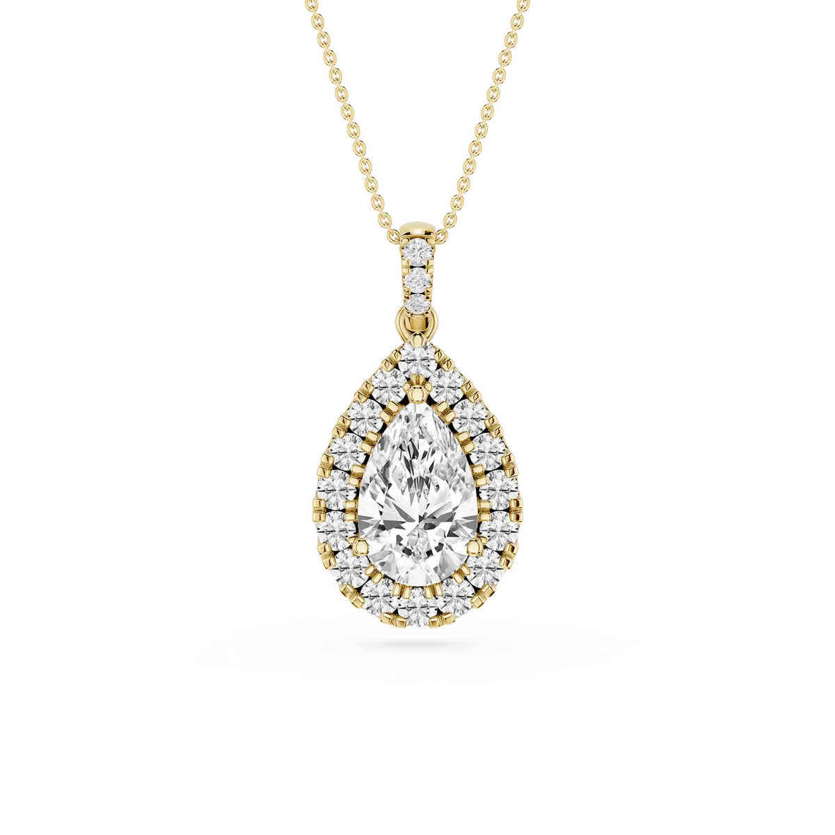 2 CTW Oval Lab Grown Diamond Halo Single Bail Pendant
