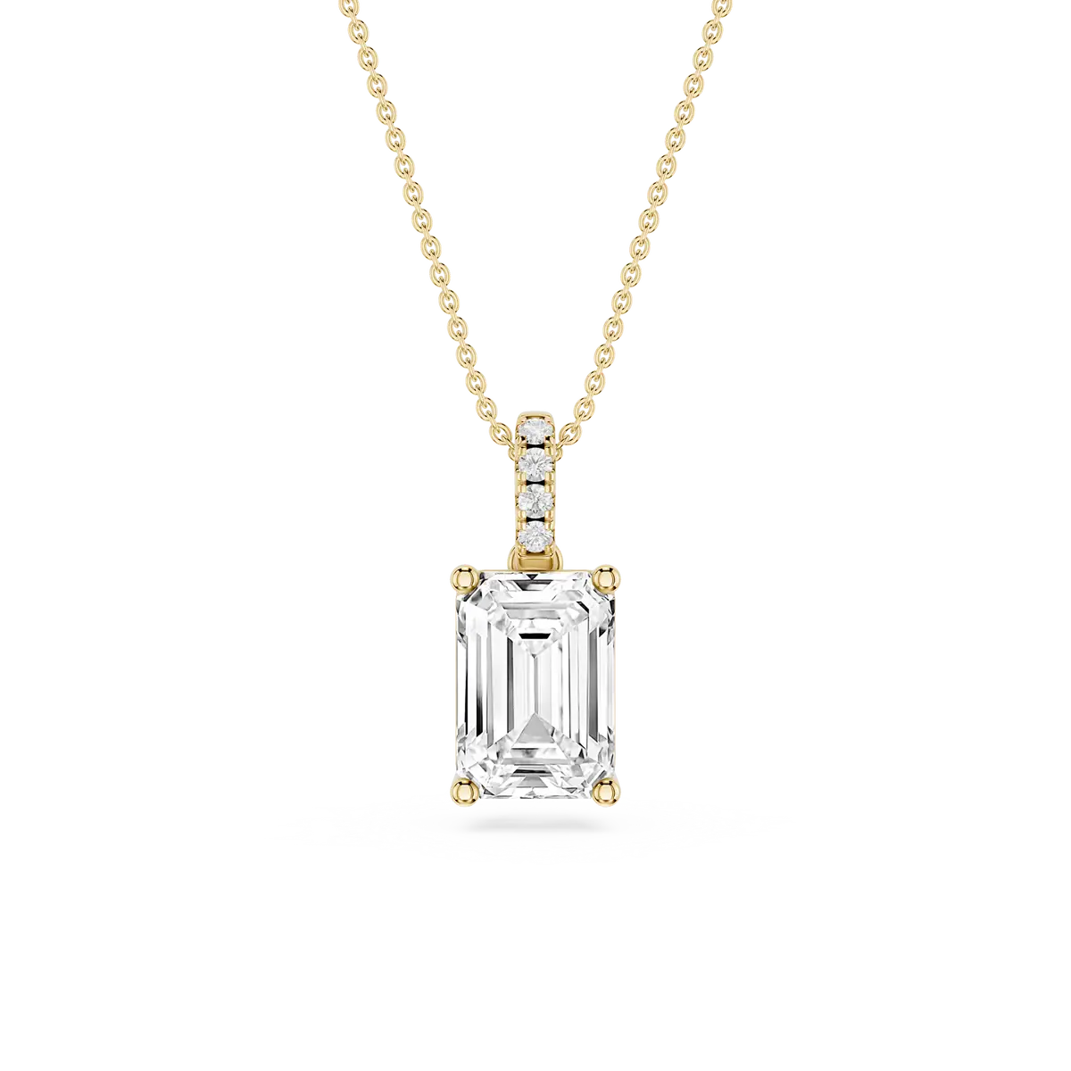 2 Carat Emerald Lab Grown Diamond Hidden Halo Pendant