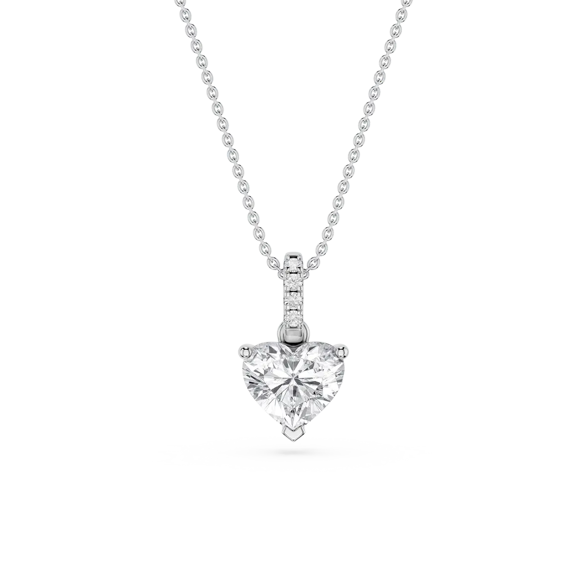 1 Carat Heart Lab Grown Diamond Hidden Halo Pendant