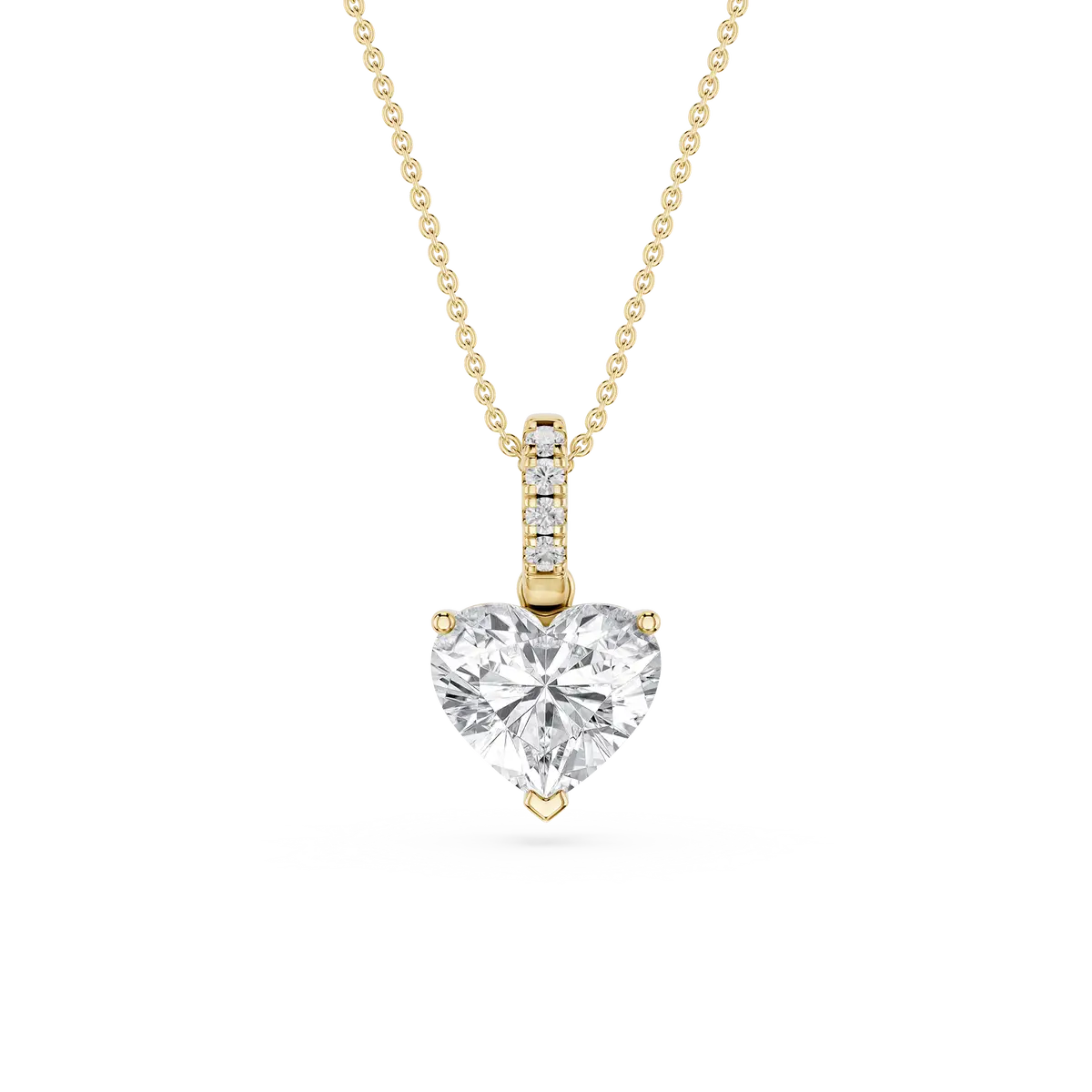 2 Carat Heart Lab Grown Diamond Hidden Halo Pendant