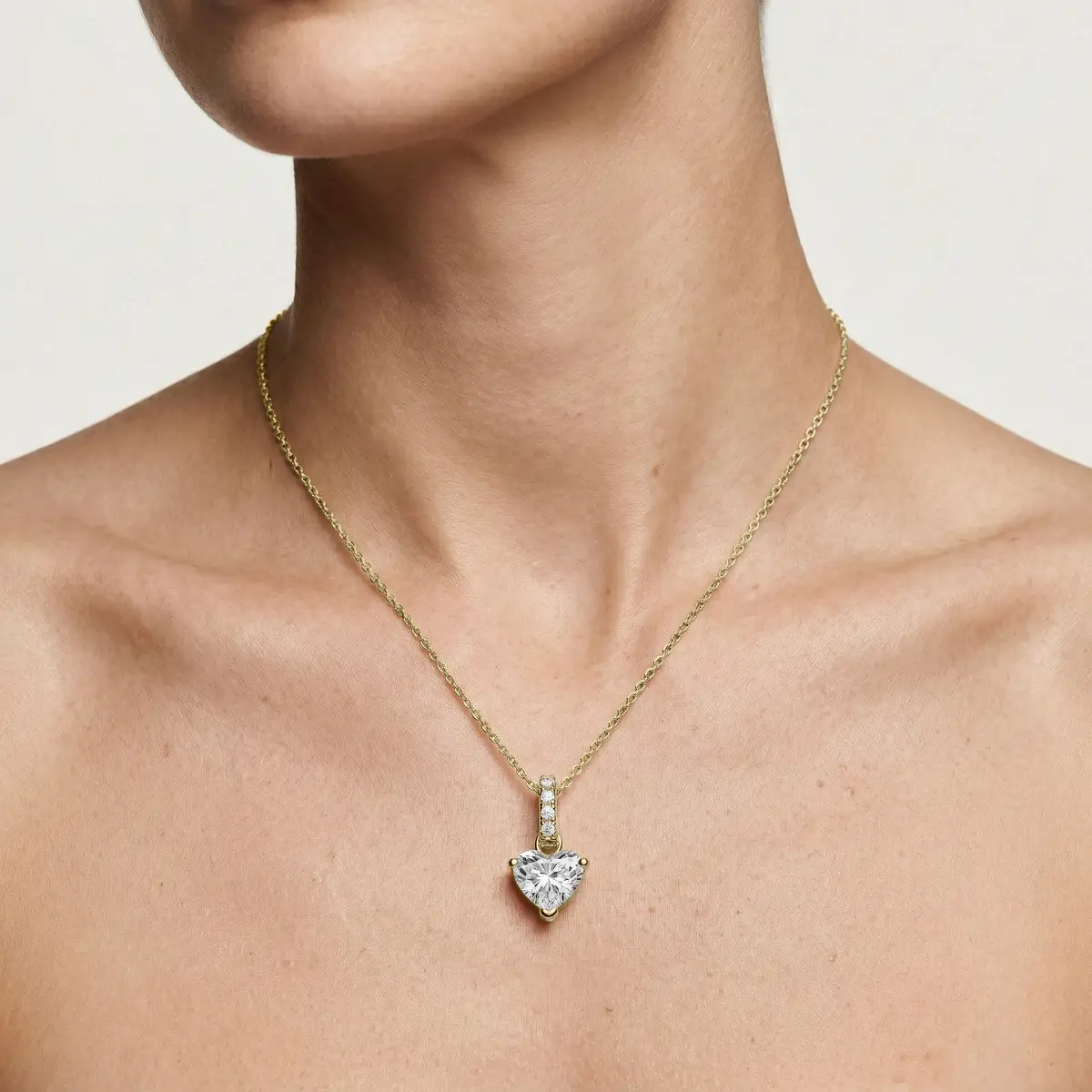 2 Carat Heart Lab Grown Diamond Hidden Halo Pendant